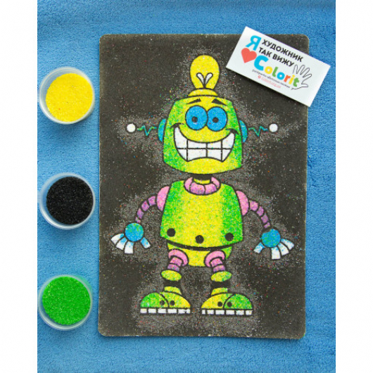 Трафарет для розмальовки піском Робот M13 - изображение 2 - интернет-магазин tricolor.com.ua